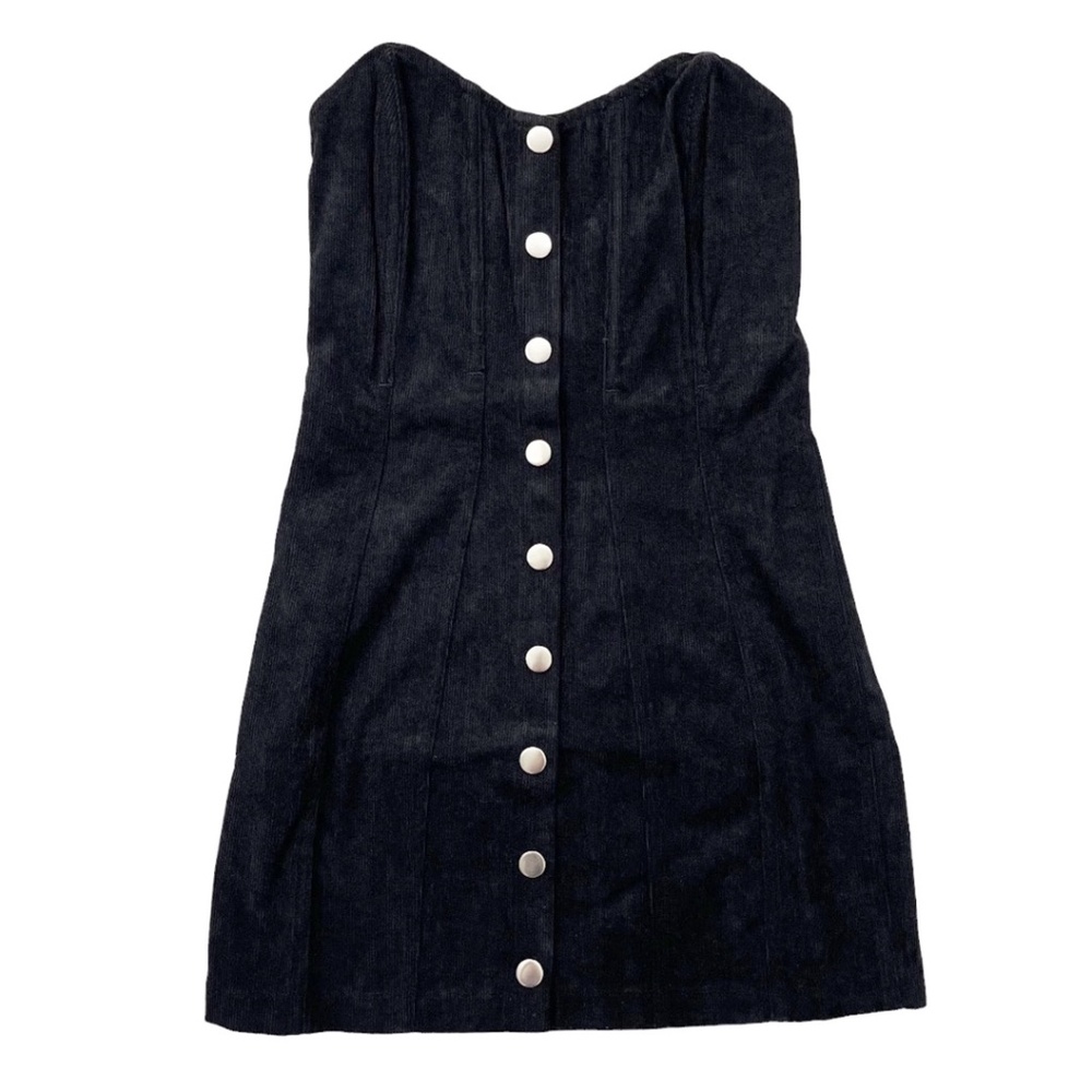 Urban Outfitters Corduroy Corset Mini Dress Black Small